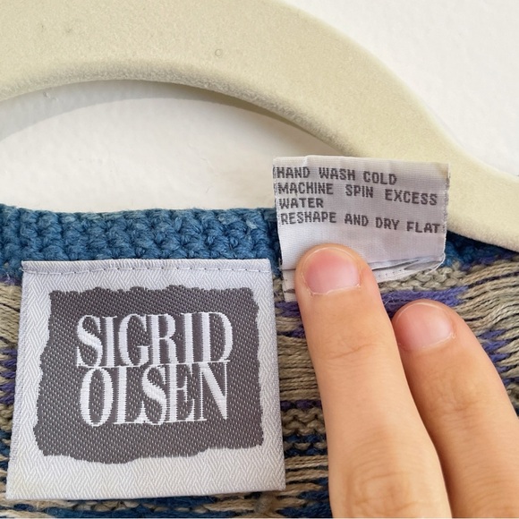 Vintage Sigrid Olsen Sweater elephant Boho 3D knit beaded dopamine colorful fun - Picture 5 of 9